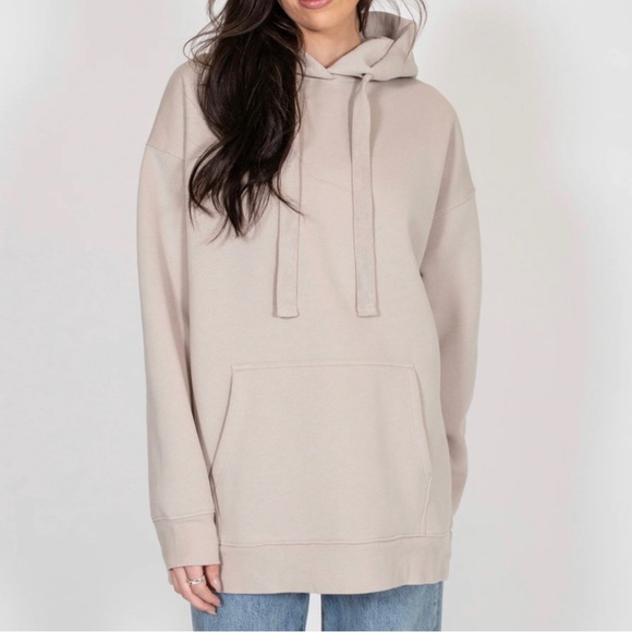 "Babes Supporting Babes" Big Sister Hoodie in Oyster - Picture 2 of 2